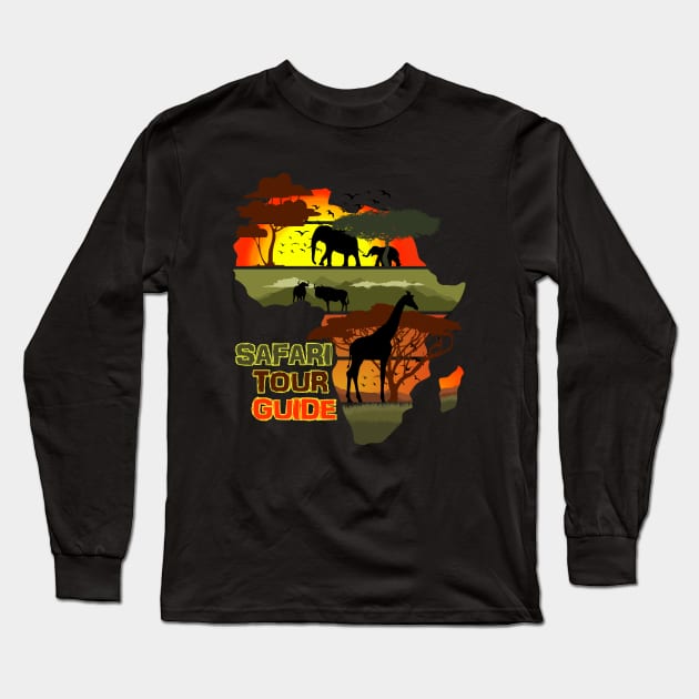 Safari Tour Guide Long Sleeve T-Shirt by Nerd_art